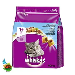 غذای خشک مغزدار مولتی کالر گربه بالغ ویسکاس با طعم ماهی تن Whiskas adult cat mit thunfisch وزن 800 گرم