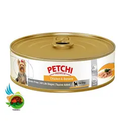 کنسرو غذای سگ پتچی با طعم مرغ و موز Petchi chicken & banana for dog وزن 120 گرم