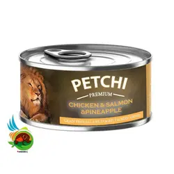 کنسرو غذای گربه پتچی با طعم مرغ و ماهی و آناناس Petchi chicken & salmon & pineapple وزن 120 گرم