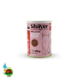 کنسرو گربه شایر با طعم مرغ و جگر مدلShayer Chicken&Liver  وزن 400 گرم