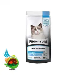 غذای گربه پرونیچر مدل Pronature Daily Protect with Anchovy & Rice وزن 1.5 کیلوگرم