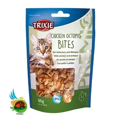تشویقی گربه تریکسی با مرغ و اختاپوس Trixie chicken octopus bites وزن 50 گرم