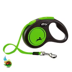 قلاده 5 متری فلکسی Flexi مدل Flexi new neon مخصوص سگ های Medium تا وزن 25 کیلوگرم ساخت کشور آلمان