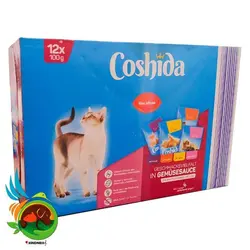 پک پوچ گربه کوشیدا با طعم های اردک، قزل آلا، مرغ و گوساله تعداد 12 عدد