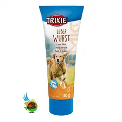 خمیر تشویقی و مکمل سگ تریکسی با طعم جگر مدل Trixie leber wurst کد 3176 وزن 110 گرم