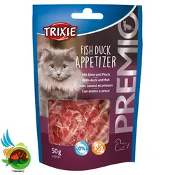 تشویقی گربه تریکسی Trixie Fish Duck Appetizer وزن 50 گرم