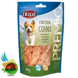 تشویقی سگ تریکسی مدل Chicken Coins  وزن 100 گرم