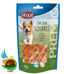 تشویقی سگ تریکسی مدل Trixie Chicken Squares وزن 100 گرم