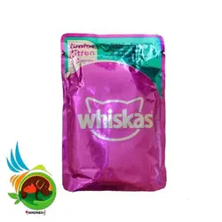 پوچ بچه گربه و گربه نابالغ ویسکاس مدل Whiskas with Rabbit mit Kaninchen وزن 100 گرم