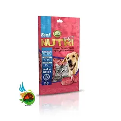 تشویقی فریز دراید نوتری گوشت برای سگ و گربه Nutri Beef  وزن ۳۵ گرم