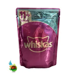پوچ گربه بالغ و مسن ویسکاس مدل Whiskas with Tuna mit Thunfisch وزن ۱۰۰ گرم