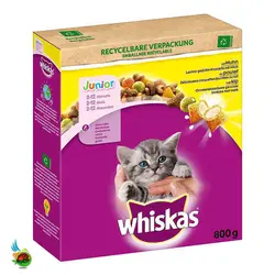 غذای خشک بچه گربه ویسکاس با طعم مرغ Whiskas Junior With Chicken وزن 800 گرم