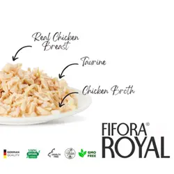 کنسرو گربه فیفورا طعم فیله مرغ کلاسیک مدل Fifora Royal with Chicken وزن ۱۲۰ گرم