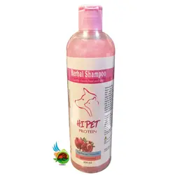 شامپو پروتئینه های پت مخصوص سگ و گربه با رایحه انار Hi pet protein herbal shampoo حجم 450 میلی لیتر