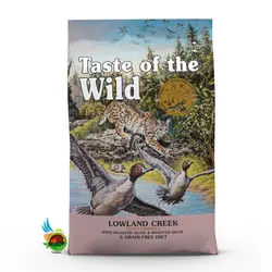 غذای خشک گربه تیست آف د وایلد بدون غلات با طعم بلدرچین و اردک Taste of the wild with roasted quail & roasted duck وزن 2 کیلوگرم