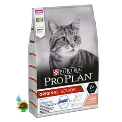 غذای خشک گربه بالغ پورینا پروپلن سنیور با طعم ماهی سالمون Purina pro plan orginal senior with salmon وزن 3 کیلوگرم