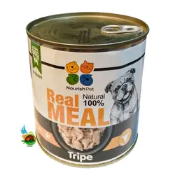 کنسرو نچرال سگ نوریش پت با طعم سیرابی Nourishpet natural real meal with tripe وزن 800 گرم