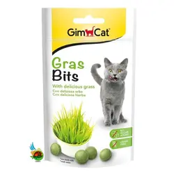تشویقی توپی گربه جیم کت با طعم علف گربه Gimcat gras bits وزن 50 گرم