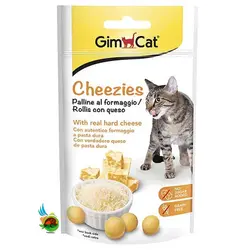 تشویقی توپی گربه جیم کت با طعم پنیر Gimcat cheezies وزن 50 گرم