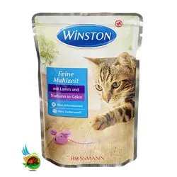 پوچ گربه وینستون با طعم بره و بوقلمون در ژله Winston Lamb & Turkey In Jelly وزن 100 گرم