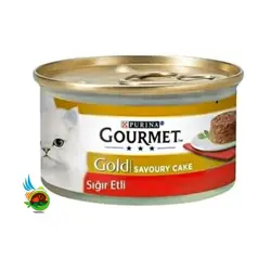 کنسرو گربه گورمت گلد با طعم گوشت مدل کیکی Gourmet gold with sigir etli وزن ۸۵ گرم