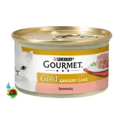 کنسرو گربه گورمت گلد با طعم ماهی قزل آلا مدل کیکی Gourmet gold with somonlu وزن ۸۵ گرم