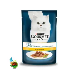 پوچ گربه گورمت پورینا با طعم مرغ Purina gourmet perle with Chicken وزن ۸۵ گرم