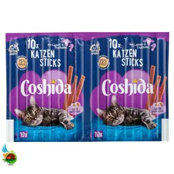 تشویقی مدادی گربه کوشیدا با طعم بوقلمون و بره Coshida cat sticks mit lamm & truthahn وزن ۵۰ گرم ( ۱۰ عددی )