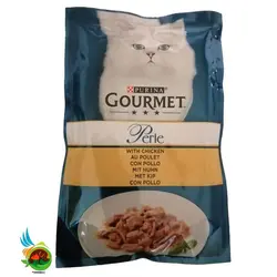 پوچ گربه گورمت پورینا با طعم مرغ Purina gourmet perle with Chicken وزن ۸۵ گرم