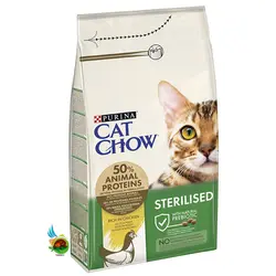 غذای خشک گربه بالغ عقیم شده پورینا کت چاو با طعم مرغ مدل Purina Cat Chow Sterilised وزن 3 کیلوگرم