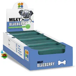تشویقی سگ نوریش پت مدل استخوان دنتال شیری بلوبری Nourish pet milky blueberry طول 20 سانتی متر