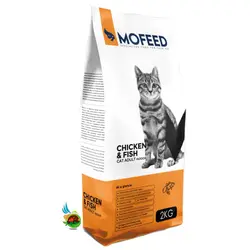 غذای خشک گربه بالغ مفید طعم مرغ و ماهی Mofeed adult cat indoor with chicken & fish وزن 2 کیلوگرم