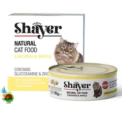 کنسرو نچرال گربه شایر طعم مرغ و سیب Shayer natural with chicken & apple وزن 110 گرم