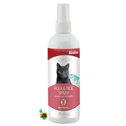 اسپری ضد کک و کنه بایولاین مخصوص گربه Bioline flea & tick spray حجم 175 میلی لیتر