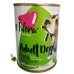 کنسرو سوپر پریمیوم سگ بالغ نژاد متوسط فیفورا مدل پته طعم گوساله Fifora pate for adult dogs with veal وزن ۴۰۰ گرم