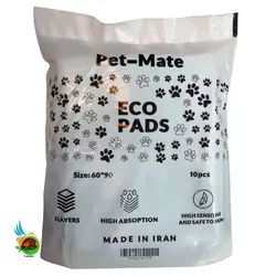 پد زیرانداز بهداشتی پت میت مخصوص حیوانات خانگی Pet-mate eco pads سایز 90*60 بسته 10 عددی