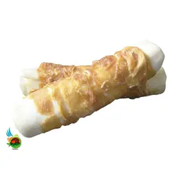 تشویقی دنتال استار اسنک سگ نوبی مدل استخوان دور پیچ سایز بزرگ Nobby starsnack with chicken بسته 2 عددی وزن 285 گرم
