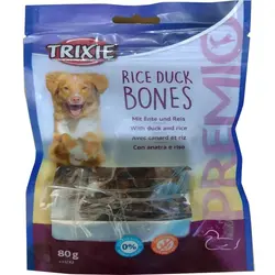 تشویقی سگ تریکسی با طعم اردک مدل rice duck bones کد31742 وزن 80 گرم( اپن باکس )