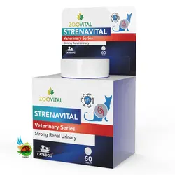 قرص تقویت کننده دستگاه کلیه و مجاری ادراری سگ و گربه زوویتال Zoovital strenavital بسته 60 عددی