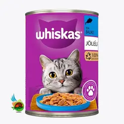 کنسرو گربه بالغ ویسکاس با طعم ماهی تن در ژله Whiskas with tuna وزن ۴۰۰ گرم