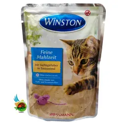 پوچ گربه وینستون با طعم جگر مرغ در سس Winston mit leber in saucenfond وزن ۱۰۰ گرم
