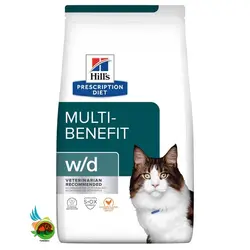 غذای خشک گربه بالغ مولتی بنفیت هیلز با طعم مرغ Hill’s multi-benefit w/d with chicken وزن 1.5 کیلوگرم