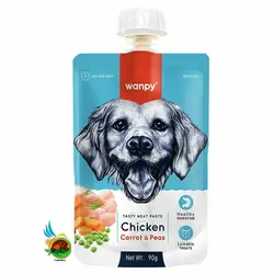 پودینگ سگ ونپی با طعم مرغ، هویج و نخود فرنگی Wanpy with chicken & carrot & pea وزن ۹۰ گرم