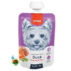 پودینگ سگ ونپی با طعم اردک، هویج و نخود فرنگی Wanpy with duck & carrot & pea وزن ۹۰ گرم