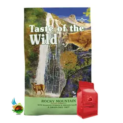 غذای خشک گربه تیست آف د وایلد با طعم سالمون دودی و گوزن Taste of the wild with roasted venison & smoked salmon وزن 1 کیلوگرم ( بسته بندی ملودی مهربانی )