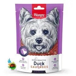 تشویقی سوسیسی سگ ونپی با طعم اردک Wanpy duck sausages وزن ۱۰۰ گرم