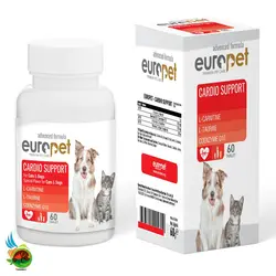 قرص تقویت کننده قلب و عروق یوروپت مخصوص سگ و گربه Europet cardio support tablet بسته 60 عددی