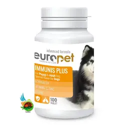 قرص تقویت سیستم ایمنی بدن سگ یوروپت Europet dog immunis plus بسته ۱۰۰ عددی