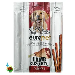 تشویقی مدادی سگ یوروپت با طعم بره Europet soft sticks with lamb بسته ۵ عددی