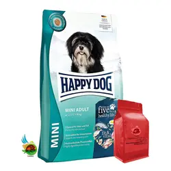 غذای خشک سوپر پرمیوم سگ بالغ نژاد کوچک هپی داگ Happy dog mini adult وزن 1 کیلوگرم ( بسته بندی ملودی مهربانی )